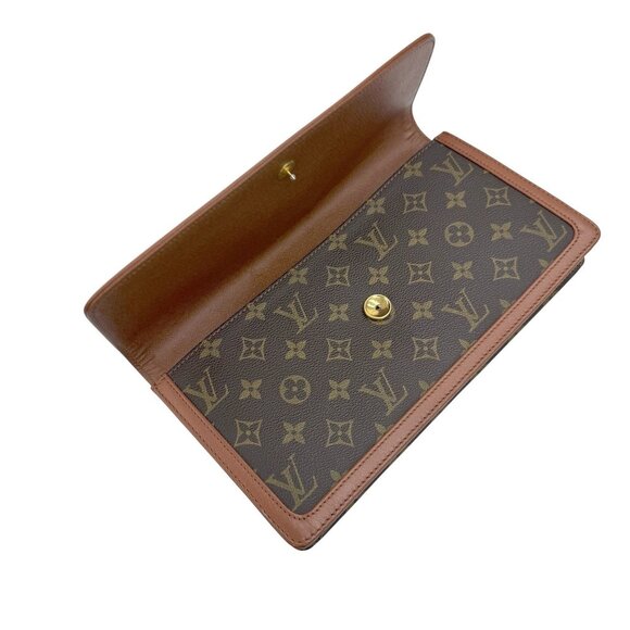 LOUIS VUITTON Brown Monogram Leather Pochette Clutch Bag - Picture 7 of 8